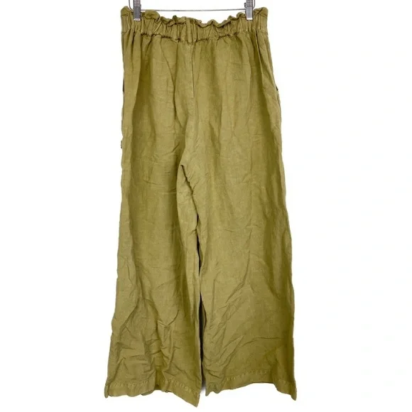 Young Fabulous‎ and Broke YFB Linen Blend Sailor Wide Leg Pants, Green - Size L - Picture 5 of 8